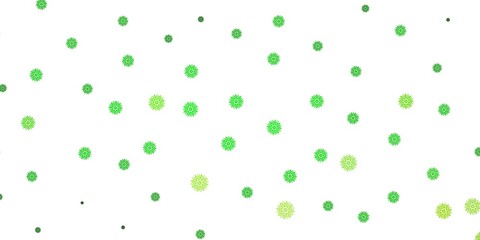 Light Green, Yellow vector doodle background with flowers.