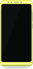 smartphone gold color vertical view vector