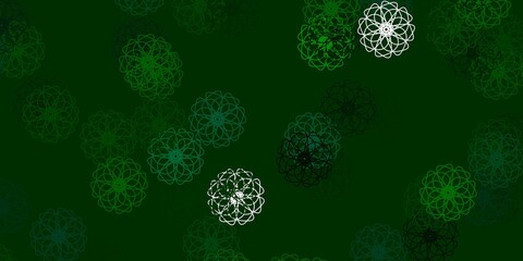 Light Green vector natural layout with flowers.