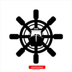 Fototapeta premium ship icon.Flat design style vector illustration for graphic and web design.