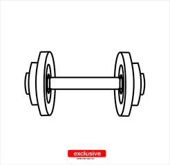 dumbbells barbell muscle lifting icon.Flat design style vector illustration for graphic and web design.