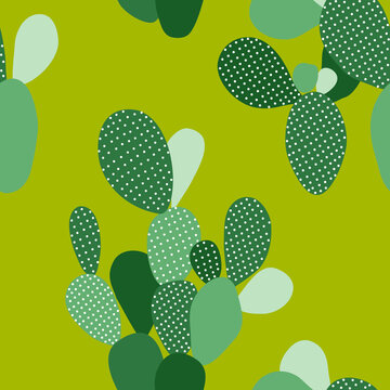 Seamless Pattern With Cactus
