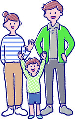 3人仲良し家族