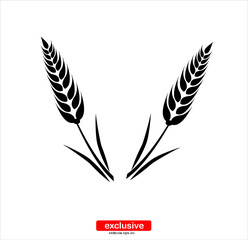 Obraz premium ear of wheat icon.Flat design style vector illustration for graphic and web design.