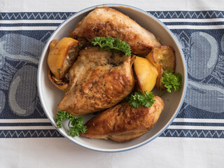 Chicken Breasts with Lemon Overhead View