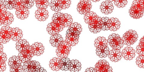 Light Orange vector doodle background with flowers.