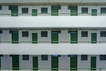 Pattern of doors orientation inside general dormitory