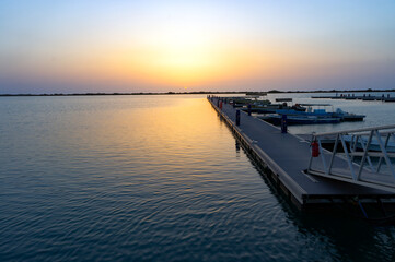 Fototapeta na wymiar sunset at the jetty