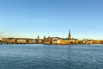 Fototapeta na wymiar View of Gamla Stan and Riddarholmen, Stockholm, Sweden