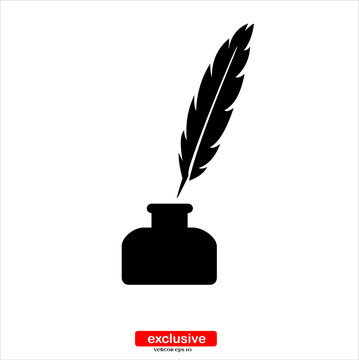 feather and inkwell icon