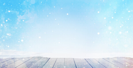 creative abstract winter snow with snowflakes background 3d-illustration