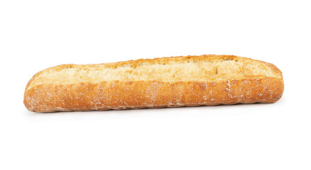 Wheat French baguette with crisp isolated on white