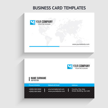 Modern and minimalist business card vector design template. Horizontal layout. editable business card vector. Perfect for your company. Vector illustration design. Print ready.