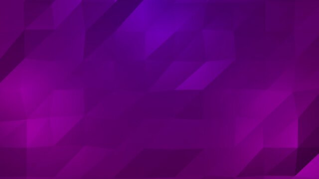 Abstract purple and pink gradient video animation with moving cubes shapes. Screen saver for computer, blinking background with different cubical shapes, boxes in slow motion.