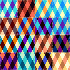 Fototapeta premium Patchwork textile pattern. Seamless quilting design background.