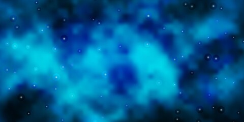Obraz premium Light BLUE vector template with neon stars. Shining colorful illustration with small and big stars. Theme for cell phones.