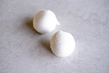 homemade mozzarella cheese balls, traditional italian cheese