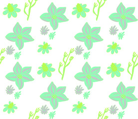 Image without seams. Beautiful pattern on a summer theme. Pattern consisting of  natural colors and leaves. Background image.
