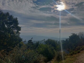 wind turbines in the mountains
