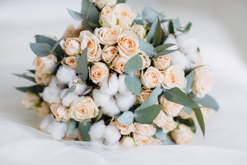 Obraz na płótnie Canvas Wedding inspiration. Soft colors of flowers and dresses