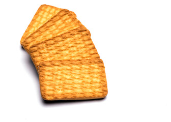  Biscuits  arranged on white background.