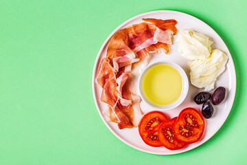 Ketogenic Diet Food, healthy meal, top view.