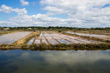 coloured salt fields in brittany