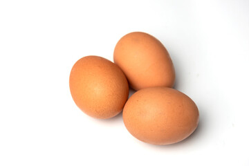 chicken egg on white background