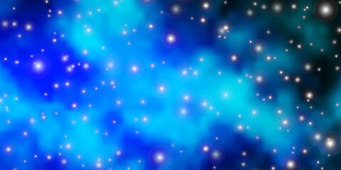 Light BLUE vector background with colorful stars. Shining colorful illustration with small and big stars. Pattern for websites, landing pages.