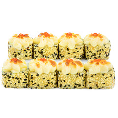 
tasty rolls on a white plate for a restaurant menu10