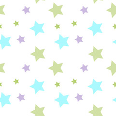 Seamless pattern with stars on white background.Design template for wallpaper,fabric,wrapping,textile
