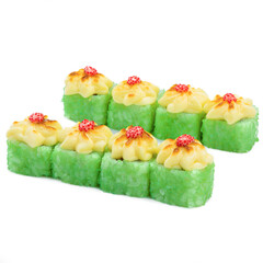 
tasty rolls on a white plate for a restaurant menu6