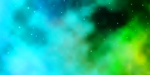 Obraz premium Light Blue, Green vector texture with beautiful stars. Modern geometric abstract illustration with stars. Pattern for new year ad, booklets.