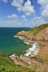 Jersey, U.K. The island rugged North-coast in the Summer.