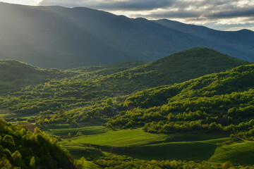 Obraz premium KRASNO: Krasno polje is small village in Croatia, situated just below the Northern Velebit National Park