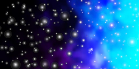 Dark Pink, Blue vector background with colorful stars. Colorful illustration with abstract gradient stars. Design for your business promotion.