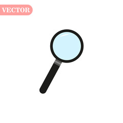 The leans, search, magnifying glass icon on white background