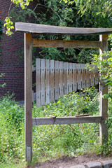 wooden xylophone in sensory garden 