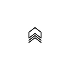 three black squared arrows up icon. swipe up button. Isolated on white. Upload icon.