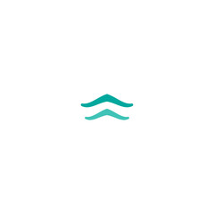 two blue wavy arrows up icon. swipe up button. Isolated on white. Upload icon.