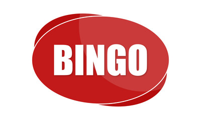 Bingo - text written in red shape