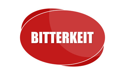 Bitterkeit - text written in red shape