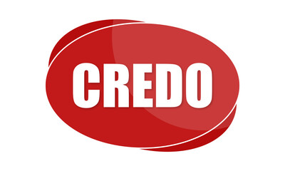 Credo - text written in red shape