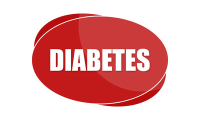 Diabetes - text written in red shape