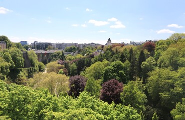 Obraz premium The view of center in Luxembourg city, Luxembourg