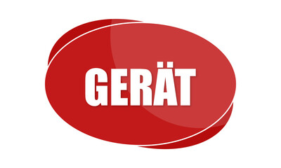 Gerät - text written in red shape