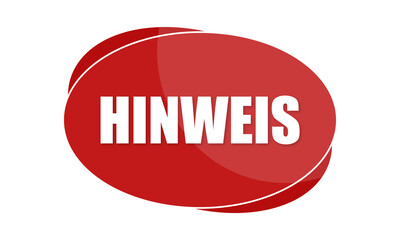 Hinweis - text written in red shape