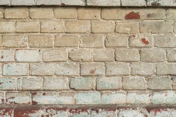 brick red wall. background of a old brick house.