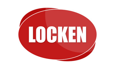 Locken - text written in red shape