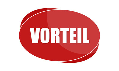 Vorteil - text written in red shape
